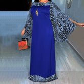 Elegant Evening Party Dress Women Leopard Print Patchwork Maxi Dress 2021
